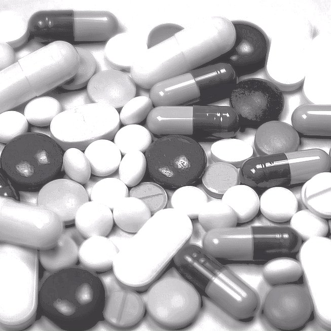pílulas preto e branco
