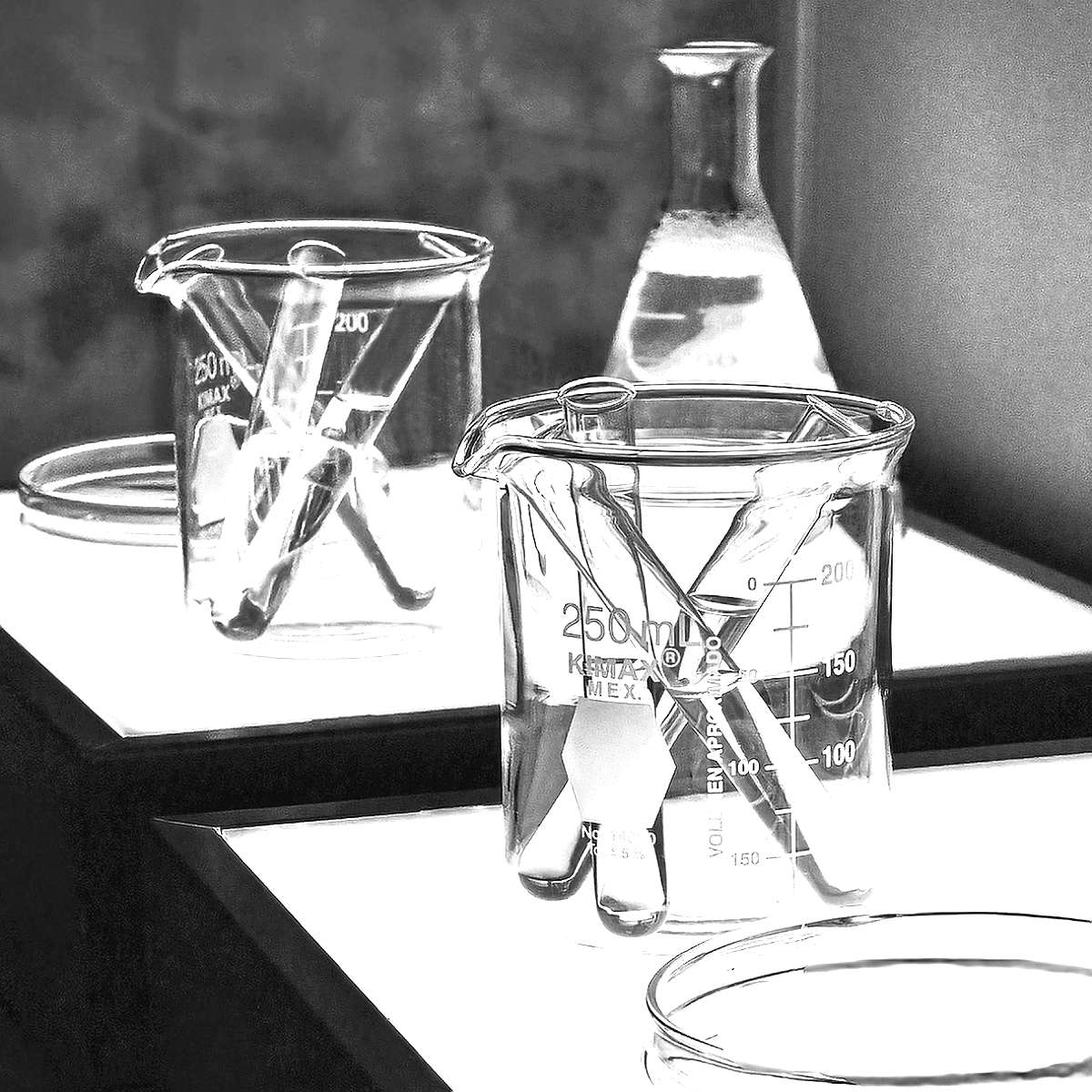 vidros de laboratório