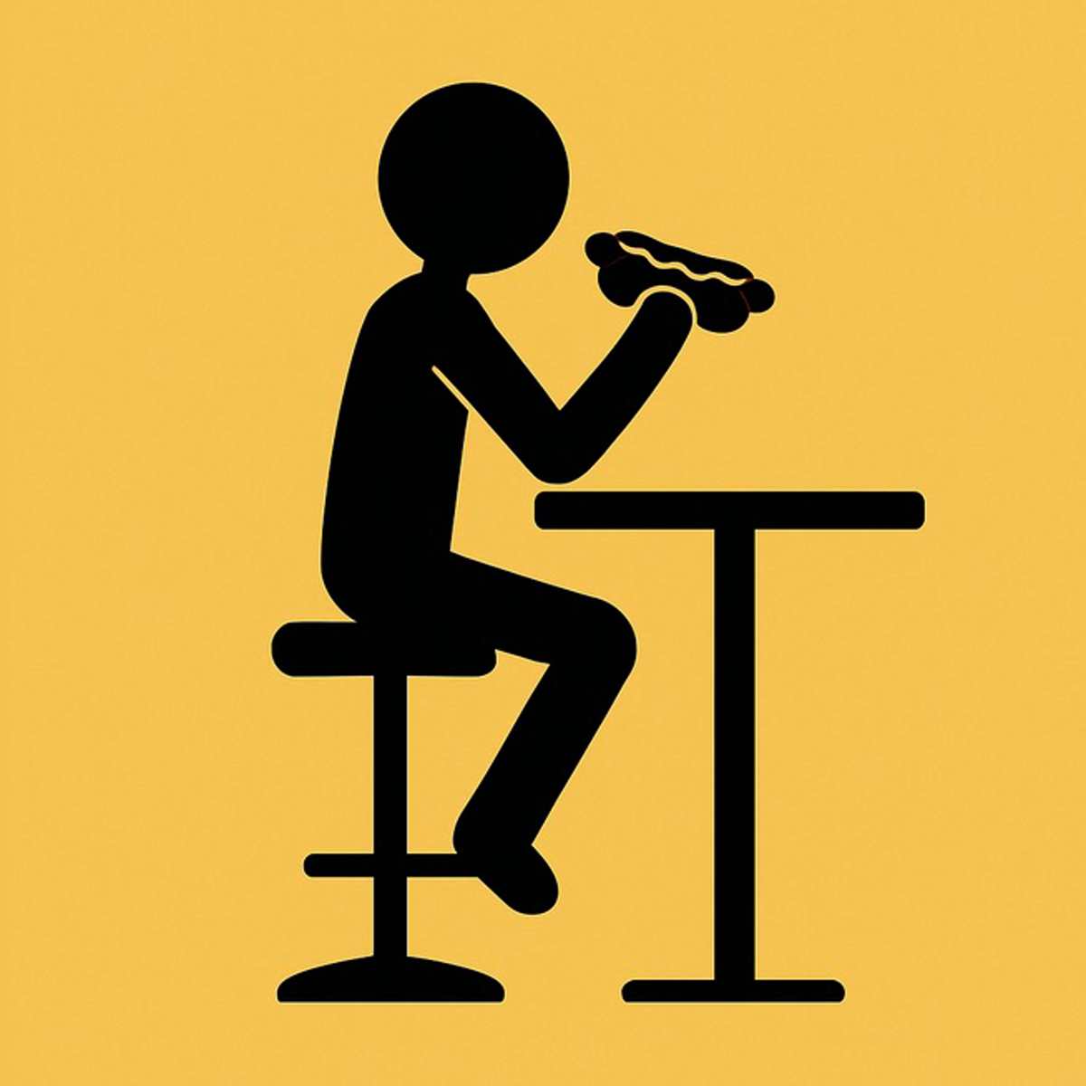 Figura humana com hot-dog nas mãos