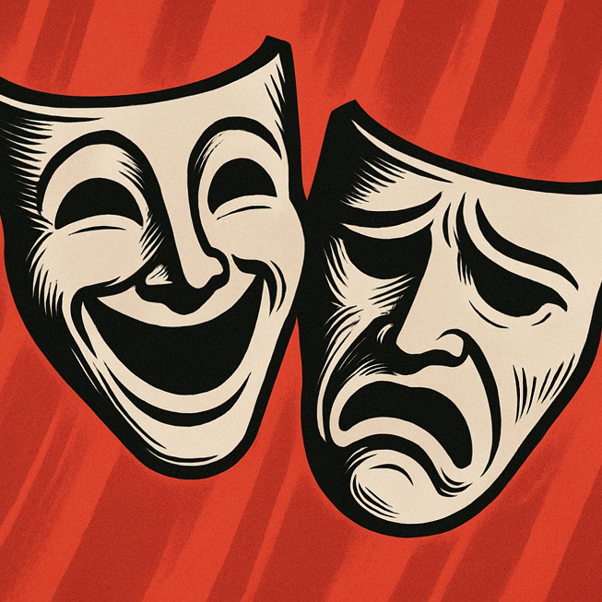 máscaras de comédia e tragédia