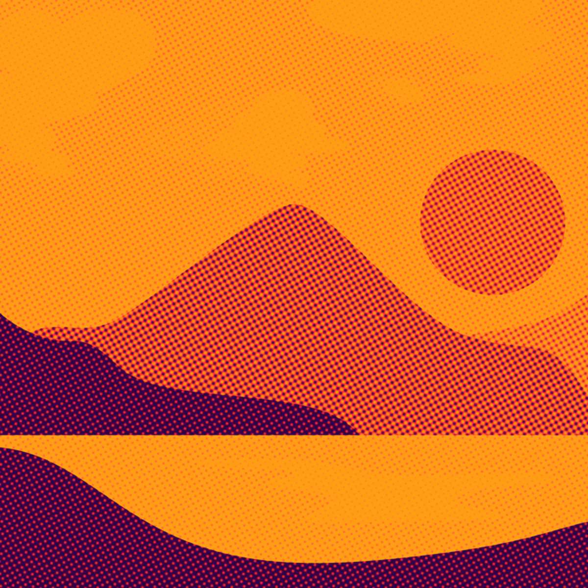 ilustração de paisagem montanhosa