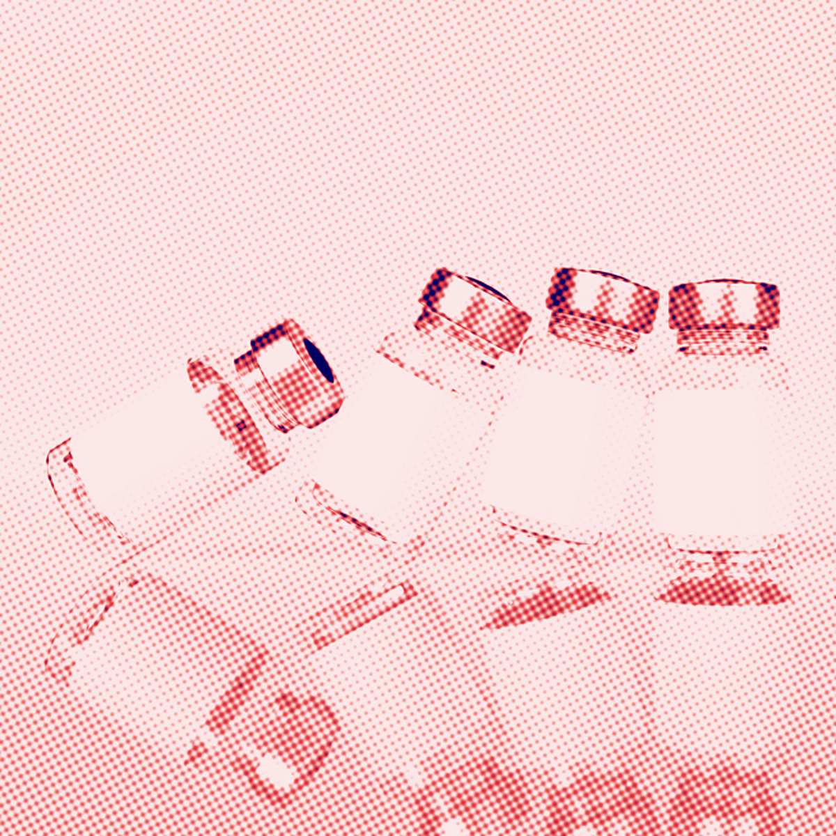 frascos de vacina em efeito dominó