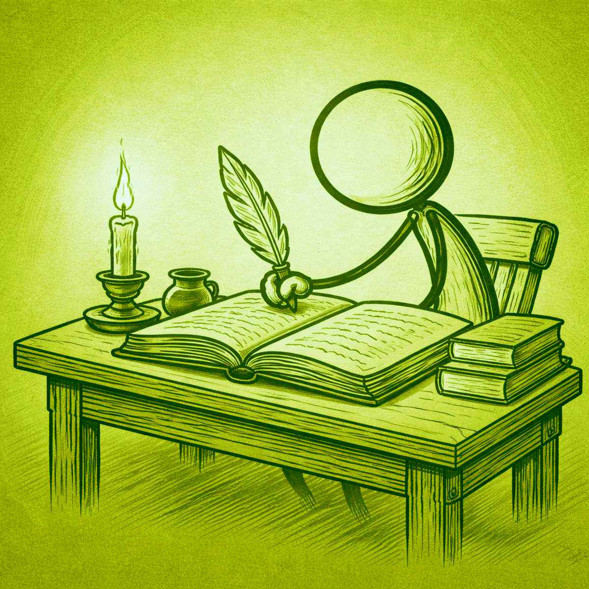 Escritor à escrivaninha