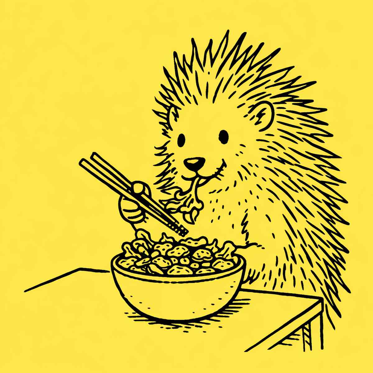 porco-espinho comendo salada