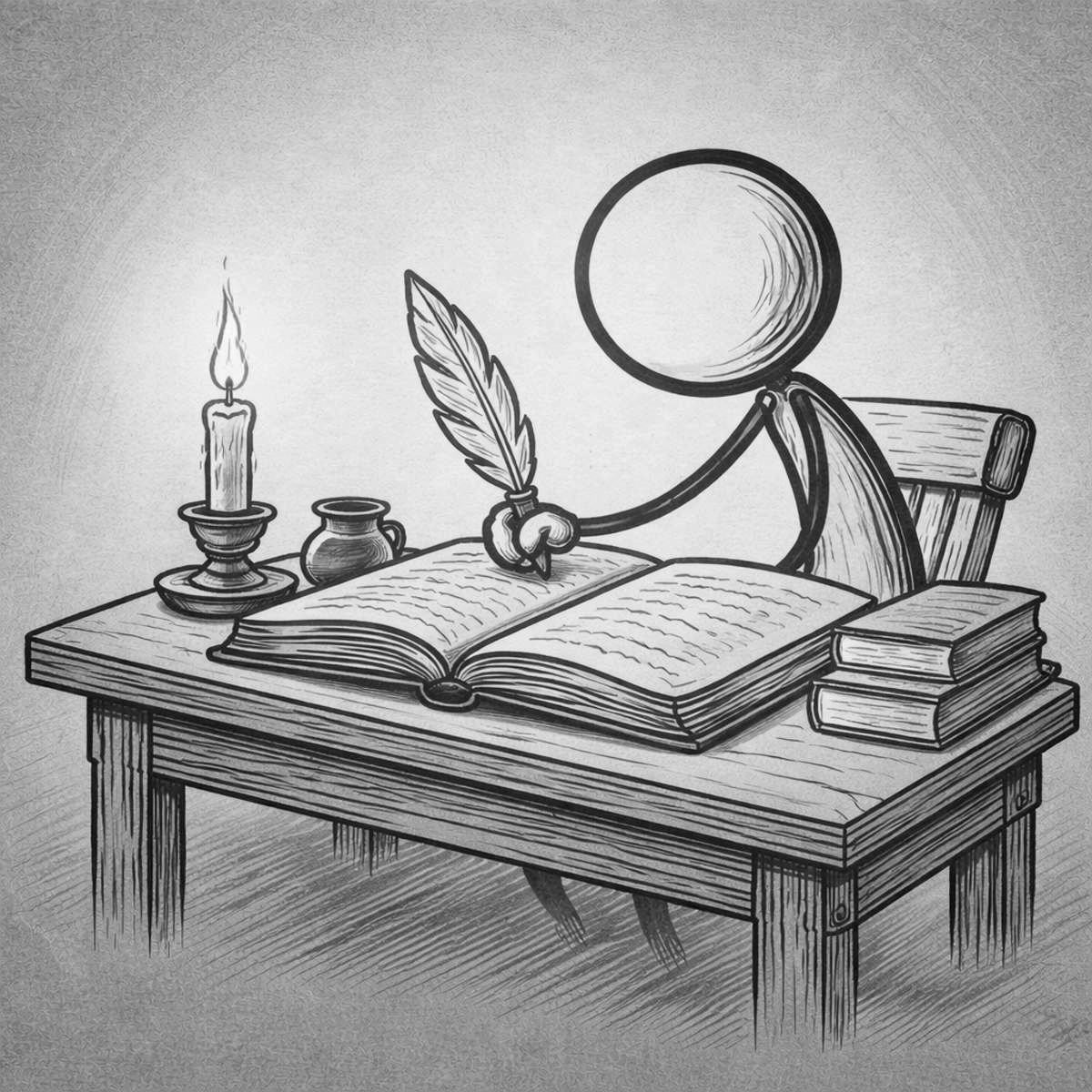 escritor na escrivaninha