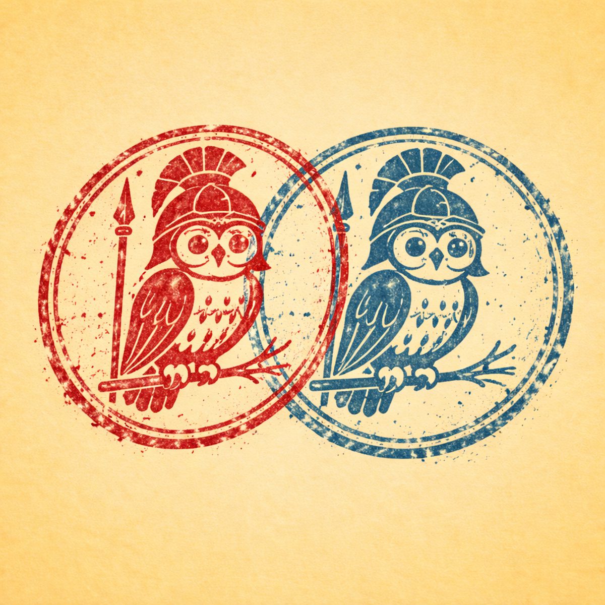 "Marca" da coruja de Atena, símbolo do conhecimento