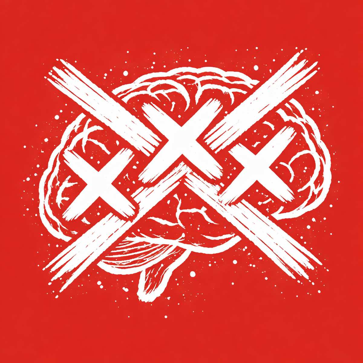 cérebo sobre fundo vermelho