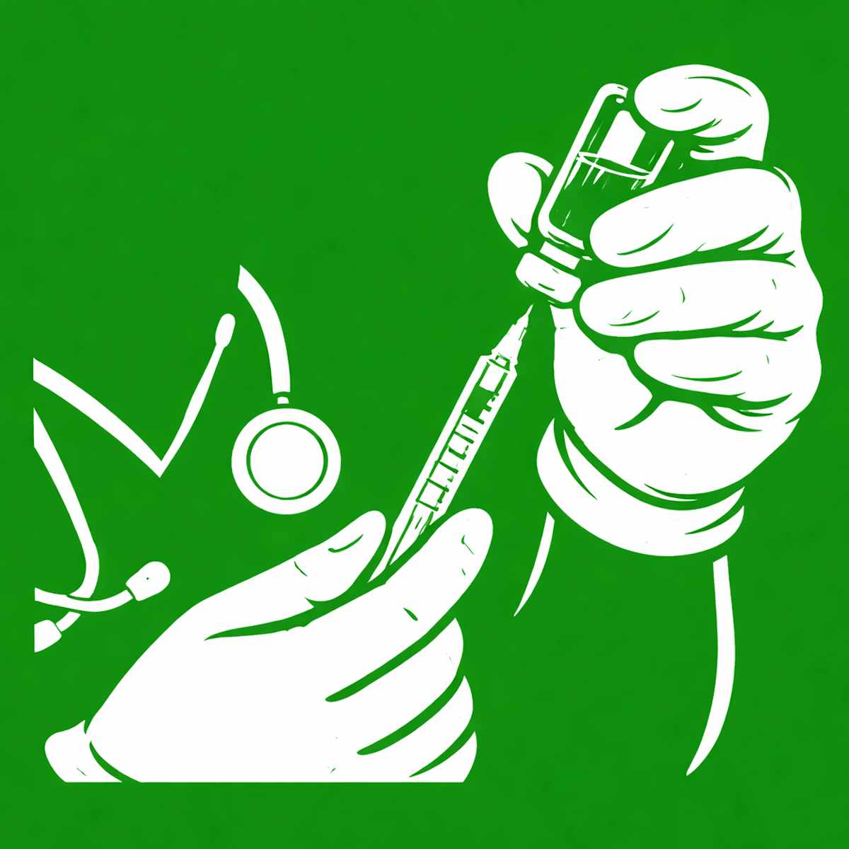 médico preparando vacina