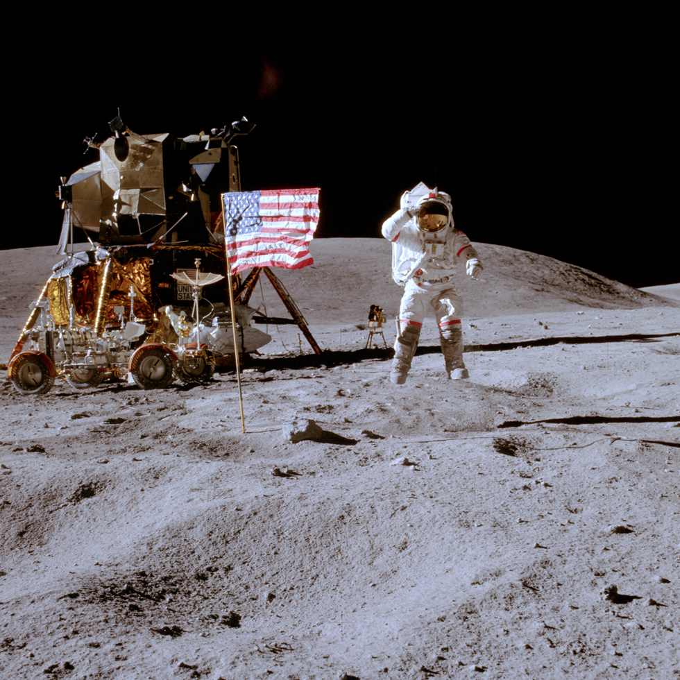 bandeira americana na Lua