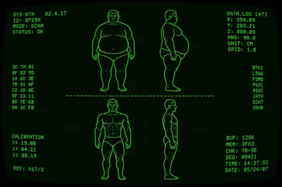 gráfico "antes" e "depois"