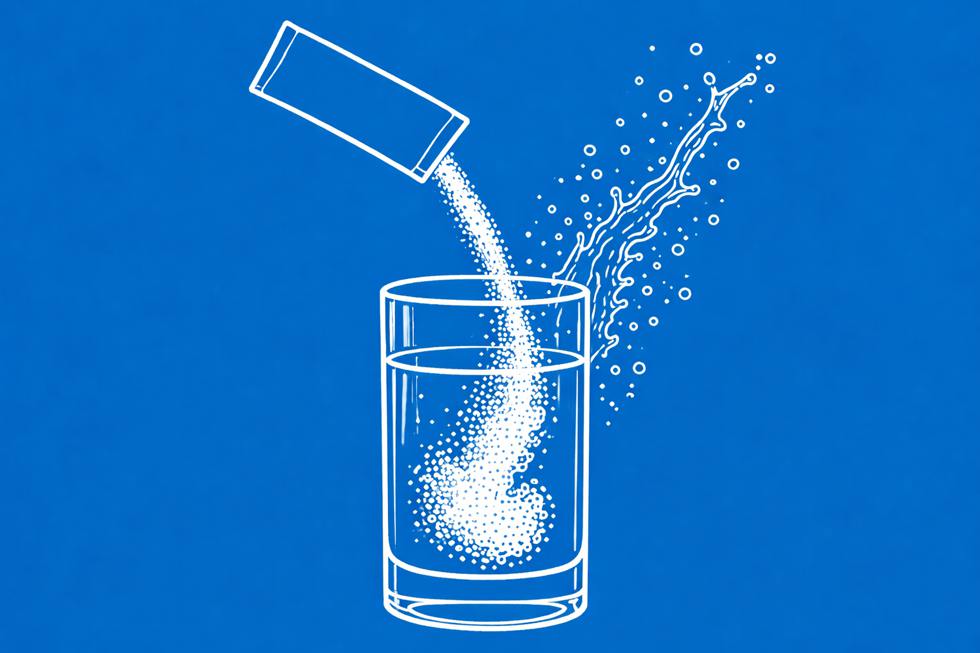 pó de colágeno na água