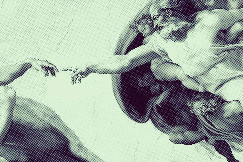 destaque de pintura do teto da Capela Sistina