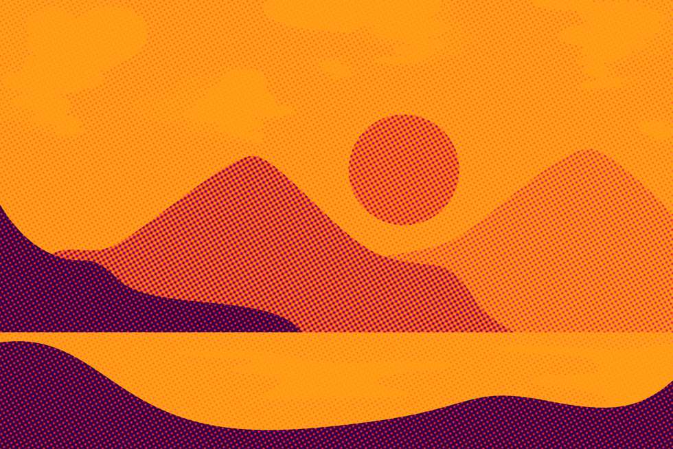 ilustração de paisagem montanhosa