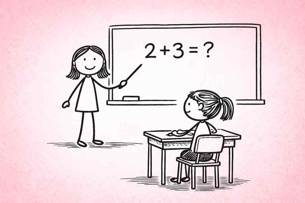 garota assiste a aula