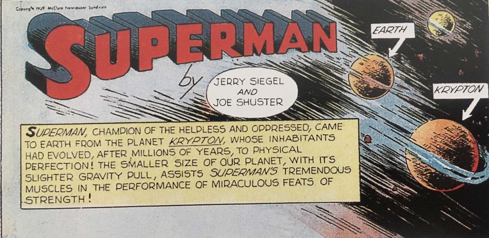 Tirinha do Superman de 1939